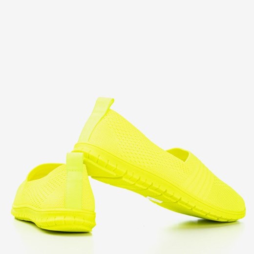 Neonowe żółte tenisówki slip-on damskie Colorful - Obuwie  Royalfashion.pl 36 