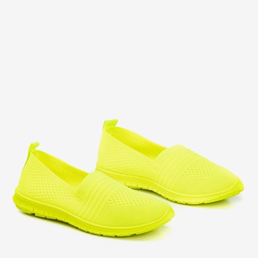Neonowe żółte tenisówki slip-on damskie Colorful - Obuwie Royalfashion.pl  36 