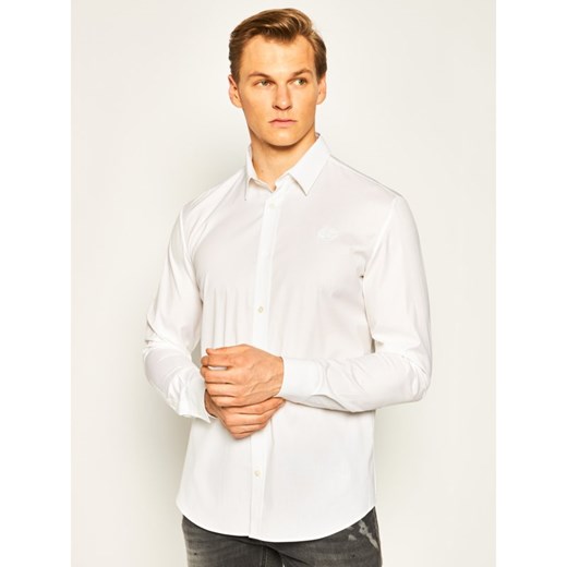 Biała koszula męska McQ Alexander McQueen bez wzorów z długim rękawem 