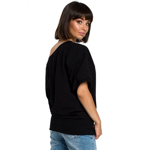 BeWear bluza damska czarna krótka z dresu 