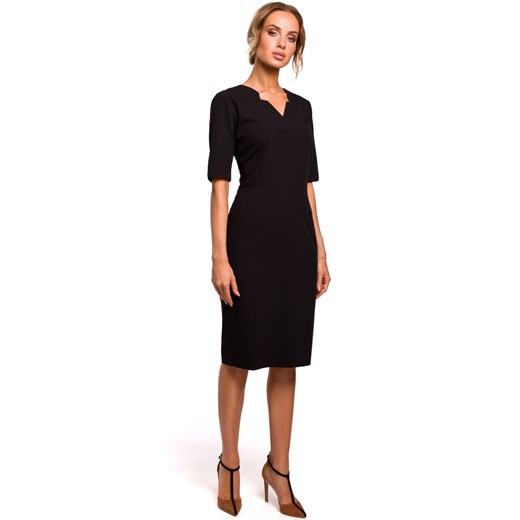 M455 Sukienka z dekoltem v - czarna ze sklepu Świat Bielizny w kategorii Sukienki - zdjęcie 85530204