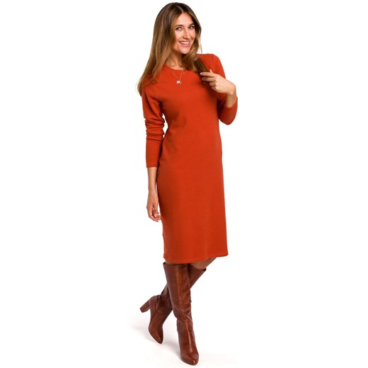 S178 Sukienka swetrowa z długimi rękawami - ruda  Style XXL (44) Świat Bielizny