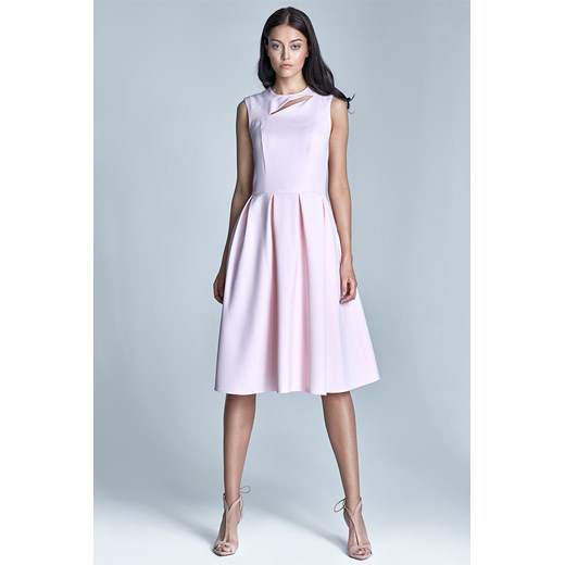 Sukienka midi - róż - S73  Nife XL (42) Świat Bielizny