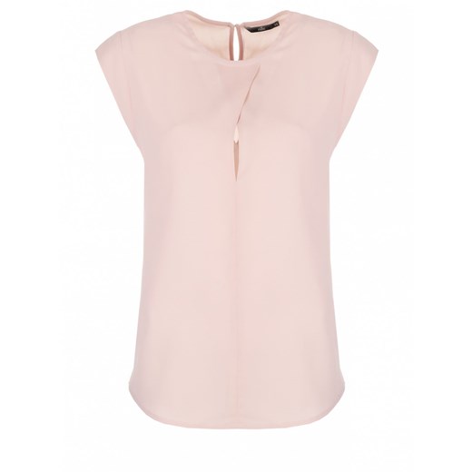 Różowa bluzka damska Nife casual bez wzorów letnia z długim rękawem 