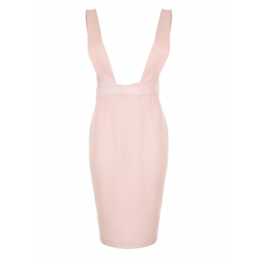 Sukienka ołówkowa z szelkami - róż - S116 Nife  XL (42) Świat Bielizny