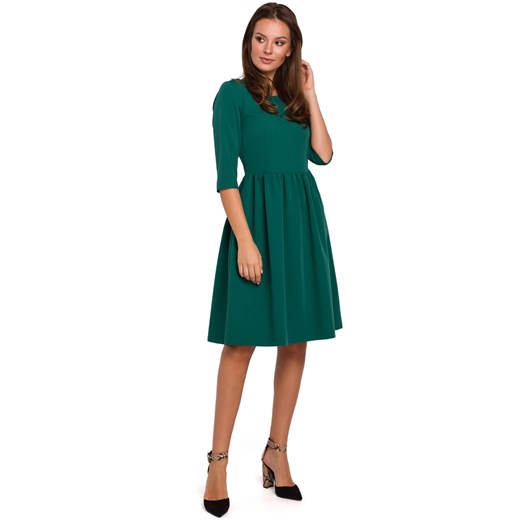 K010 Sukienka rozkloszowana - zielona ze sklepu Świat Bielizny w kategorii Sukienki - zdjęcie 85547403