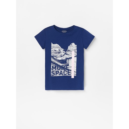 T-shirt chłopięce niebieski Reserved z krótkim rękawem 