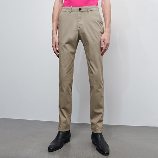 Spodnie męskie Reserved brązowe casualowe 