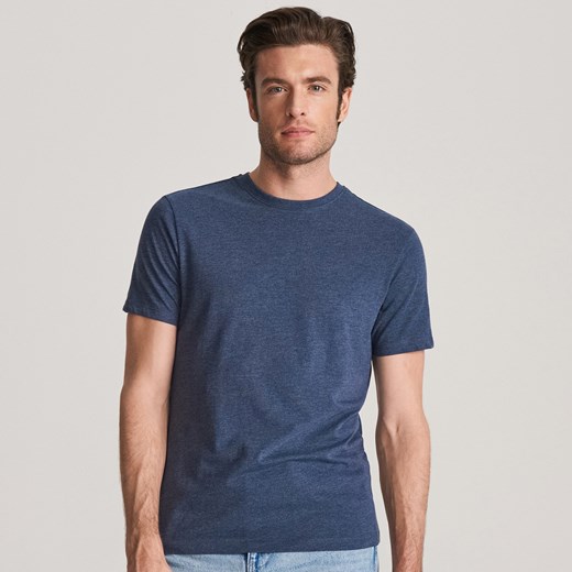 Niebieski t-shirt męski Reserved z krótkim rękawem 