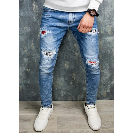 Spodnie jeansowe slim męskie niebieskie Recea Recea  S Recea.pl