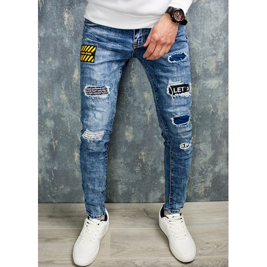 Spodnie jeansowe slim męskie granatowe Recea Recea  S Recea.pl