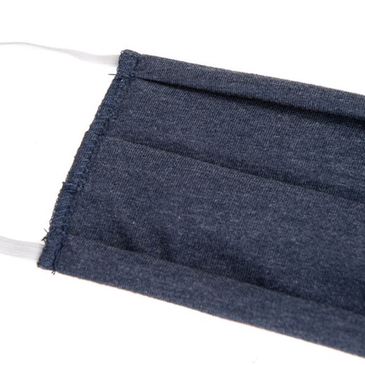 Damska maseczka ochronna wielorazowa z kieszonką na filtr bawełna ciemny jeans melanż