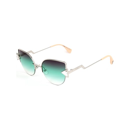 Damskie okulary przeciwsłoneczne w kolorze srebrno-zielonym