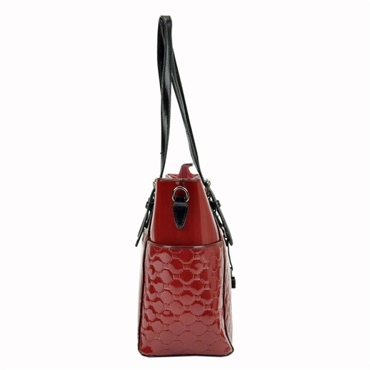Shopper bag Pierre Cardin duża z breloczkiem czerwona 