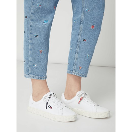 Buty sportowe damskie Tommy Jeans młodzieżowe białe sznurowane 