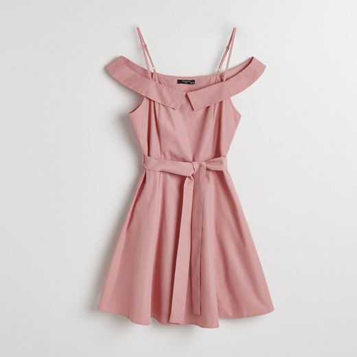 Reserved - Sukienka z odkrytymi ramionami - Różowy Reserved  42 