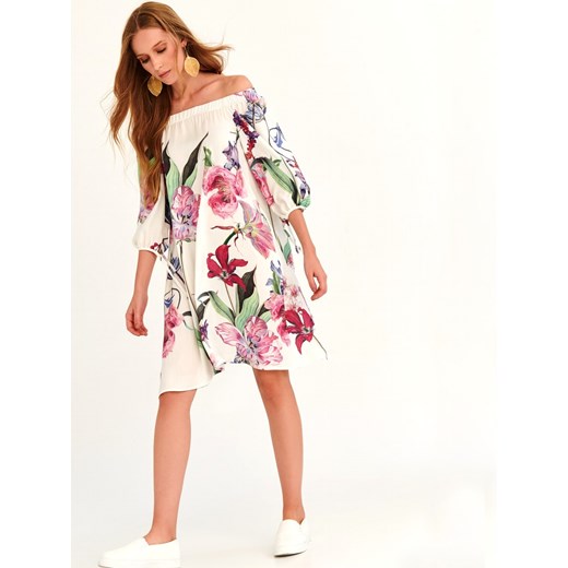 Wielokolorowa sukienka Larime maxi na spacer w kwiaty 