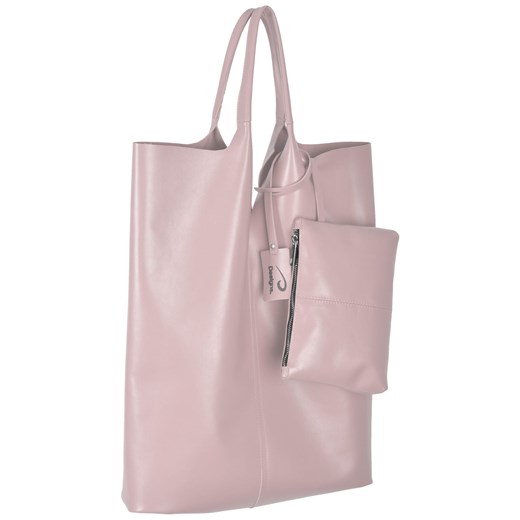 Shopper bag Designs Fashion srebrna duża z breloczkiem matowa 
