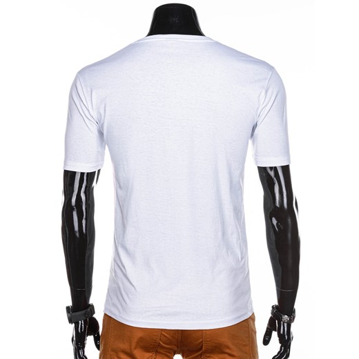T-shirt męski z nadrukiem 1233S - biały Edoti.com  L 
