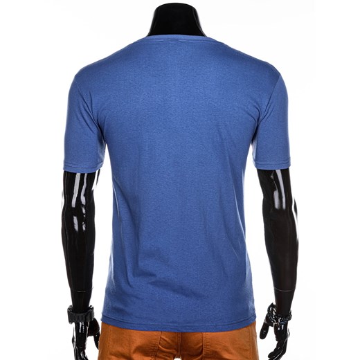 T-shirt męski z nadrukiem 1229S - niebieski  Edoti.com XL 