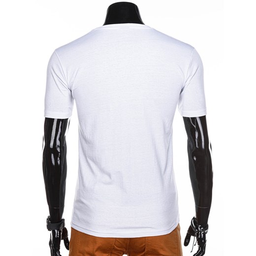 T-shirt męski z nadrukiem 1226S - biały Edoti.com  M 
