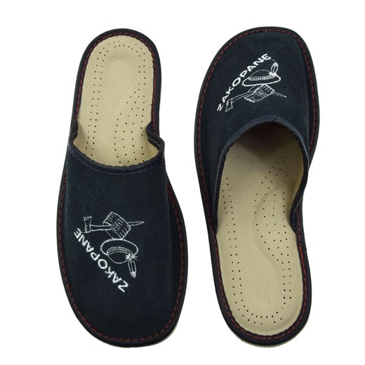 Skórzane pantofle męskie ze sklepu JK-Collection w kategorii Kapcie męskie - zdjęcie 85813290