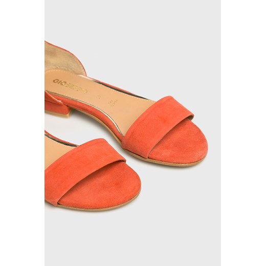 Gioseppo sandały damskie pomarańczowe eleganckie skórzane płaskie 