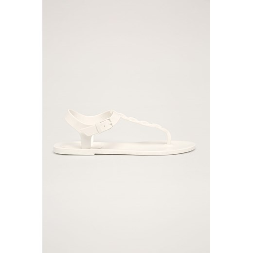 Sandały damskie białe Calvin Klein casual bez obcasa 