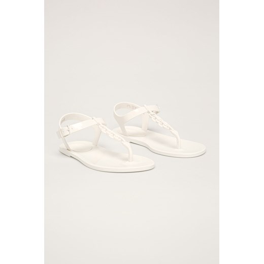 Calvin Klein sandały damskie białe bez obcasa casual płaskie letnie 