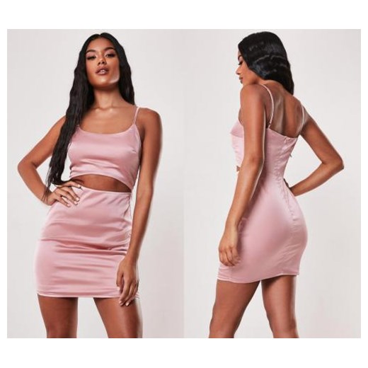 Sukienka Missguided na ramiączkach różowa mini gładka
