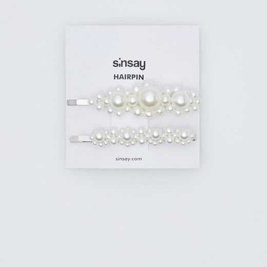 Sinsay - Spinki do włosów z perłami - Biały Sinsay  One Size 
