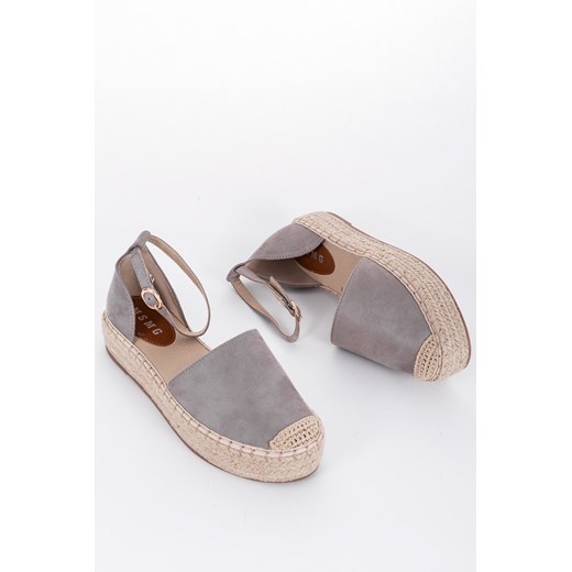 Szare espadryle na platformie Summer