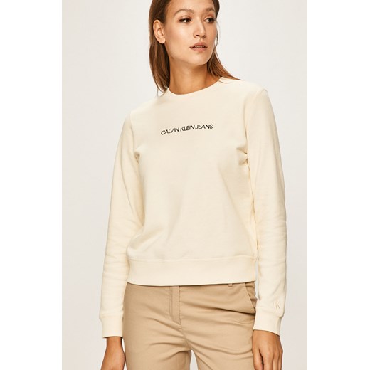 Bluza damska beżowa Calvin Klein krótka 
