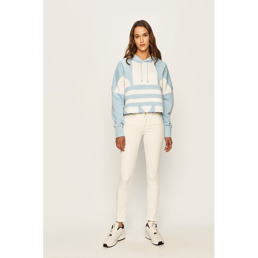 Bluza damska Adidas Originals niebieska bawełniana sportowa krótka 