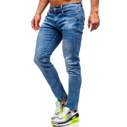 Granatowe spodnie jeansowe męskie skinny fit Denley KX501