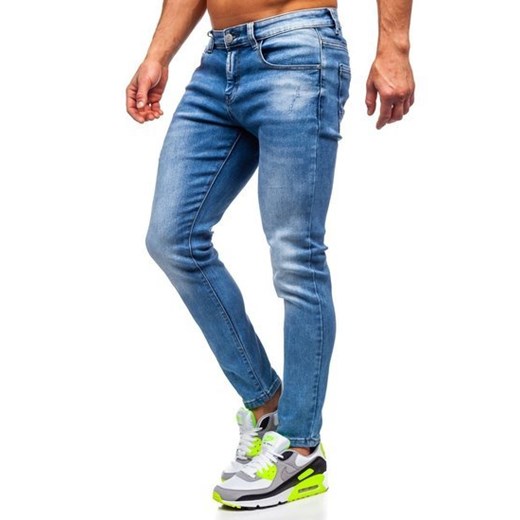 Granatowe spodnie jeansowe męskie skinny fit Denley KX392
