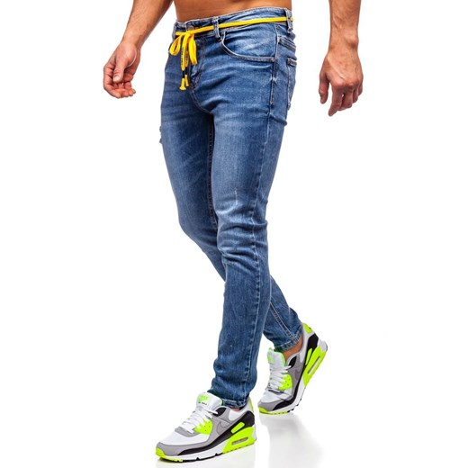 Granatowe spodnie jeansowe męskie skinny fit Denley KX565