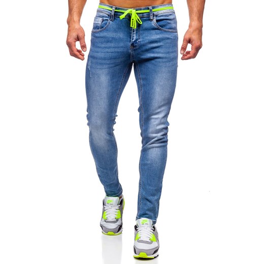 Granatowe spodnie jeansowe męskie skinny fit Denley KX555