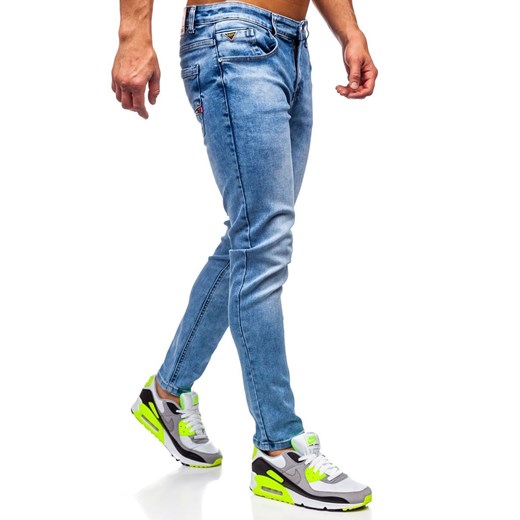 Granatowe spodnie jeansowe męskie skinny fit Denley KX395