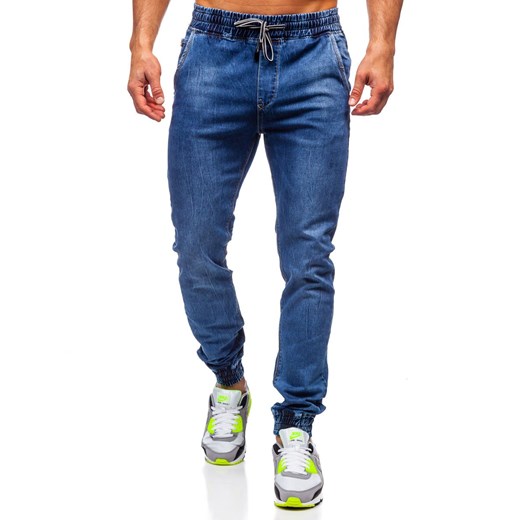Spodnie jeansowe joggery męskie granatowe Denley  KA1078