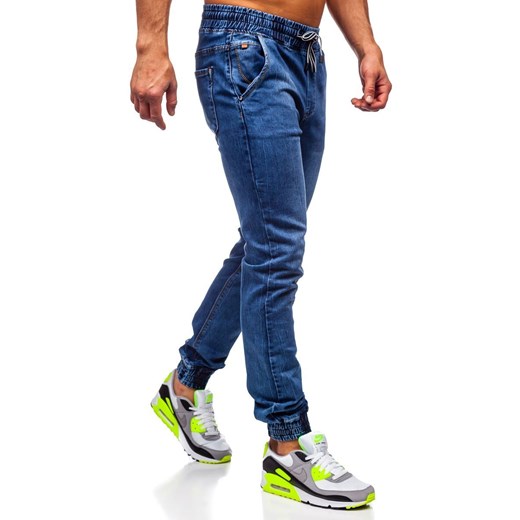 Spodnie jeansowe joggery męskie granatowe Denley  KA1078