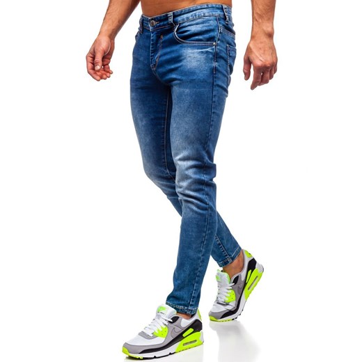 Granatowe spodnie jeansowe męskie regular fit Denley KX509