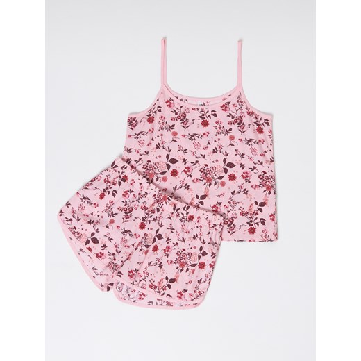 Sinsay - Dwucześciowa piżama z kwiatowym nadrukiem - Różowy