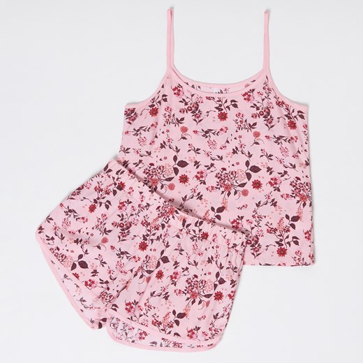 Sinsay - Dwucześciowa piżama z kwiatowym nadrukiem - Różowy