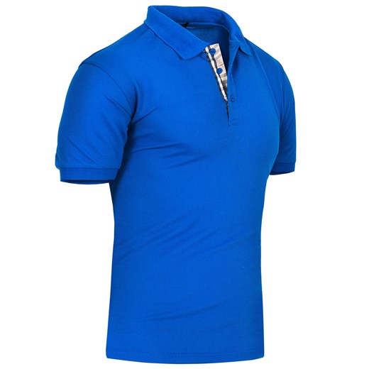 Koszulka polo męska slim niebieska Recea