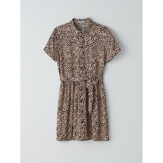Cropp - Koszulowa sukienka z wiskozy - Beżowy