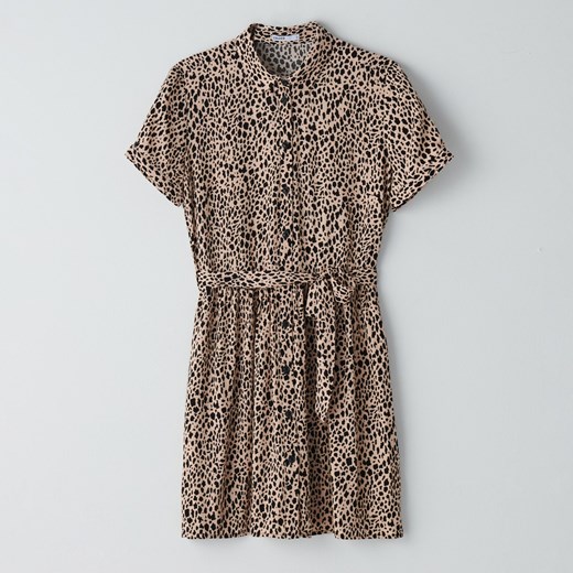 Cropp - Koszulowa sukienka z wiskozy - Beżowy