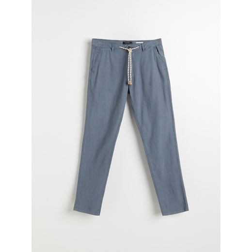 Reserved - Spodnie z organicznego lnu i bawełny - Niebieski  Reserved 36 