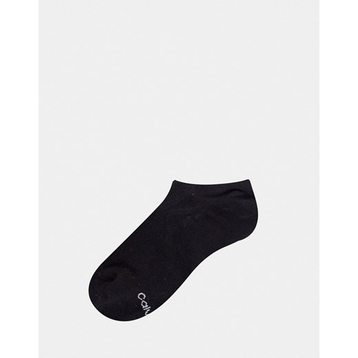 Calvin Klein – Czarne skarpetki stopki z logo w stylu retro-Czarny