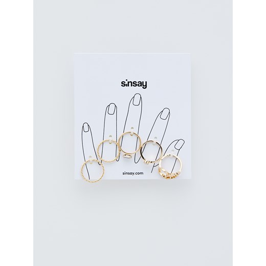 Sinsay - Zestaw pierścionków - Złoty Sinsay  One Size 